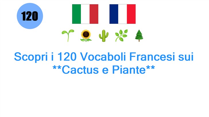 Scopri i 120 Vocaboli Francesi sui **Cactus e Piante**